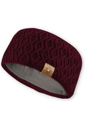 Bavarian Couture Strickmütze Stirnband Damen - GLITZER-EDELWEIß - bordeaux, natur - Verkäufer: Alpenwahnsinn Tracht & Lifestyle