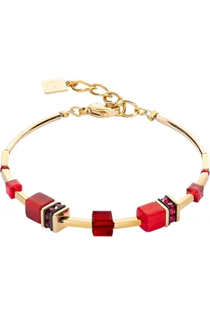 COEUR DE LION Armband Schmuck Edelstahl GeoCUBE® Iconic Lite Würfelkette, 2800/30, Made in Germany - mit Swarovski® Kristall, Strassstein, Schmucksteinen