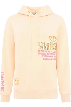 Zwillingsherz Hoodie Smile - Good Vibes Only Baumwolle, Fronttaschen, innen mit Fleece, Kapuze, Stickerei - Verkäufer: DressWithClass