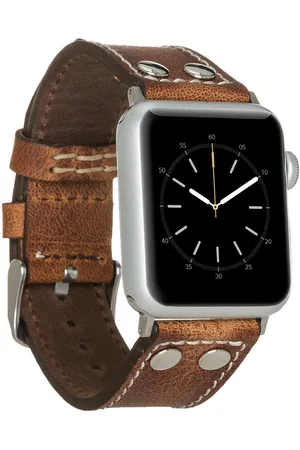 Burkley Smartwatch-Armband Exklusives Vintage Lederarmband, Handmade Stil 12, kompatibel mit Apple Watch Series 1-8 in 42/44/45mm - Verkäufer: