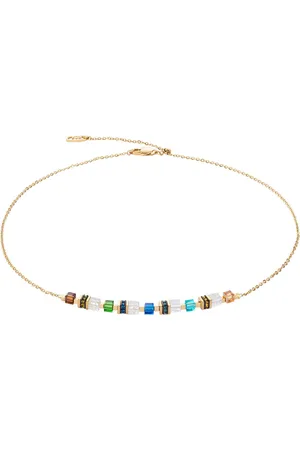 COEUR DE LION Collier Edelstahl GeoCUBE® Mini Cubes & Chain Würfelkette, 5076/10, Made in Germany - mit Swarovski® Kristall, Strassstein, Schmuckstein