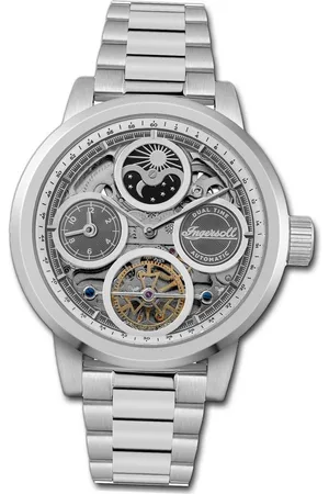 INGERSOLL 1892 Quarzuhr Herrenuhr Edelstahl silber, (Analoguhr), Herrenuhr Edelstahlarmband silber, rundes Gehäuse, groß (ca. 44mm) - Verkäufer: Fit4Style Silberschmuck - IMPPAC