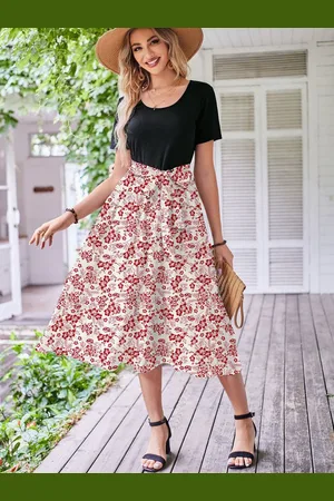 DEBAIJIA Dirndl Damen Röcke Sommer Floral Gedruckt Elegant Lässiger - Verkäufer: Paciea UG