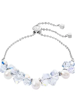 COEUR DE LION Armband Schmuck Edelstahl Dancing Crystals & Pearls Würfelkette, 1124/30, Made in Germany - mit Swarovski® Kristall - mit Süßwasserzuchtperle