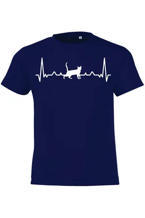 Youth Designz T-Shirt Heartbeat Katze Kinder Shirt mit trendigem Frontprint - Verkäufer: EmDa Trading GmbH