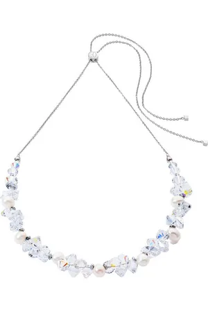COEUR DE LION Collier Schmuck Edelstahl Dancing Crystals & Pearls Würfelkette, 1124/10-1417, Made in Germany - mit Swarovski® Kristall - mit Süßwasserzuchtperle
