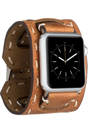 Burkley Smartwatch-Armband Exklusives Vintage Lederarmband, Handmade Stil 03, kompatibel mit Apple Watch Series 1-8 in 42/44/45mm - Verkäufer: