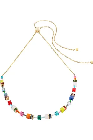 COEUR DE LION Collier Schmuck Geschenk Edelstahl GeoCUBE® Iconic Nature Würfelkette, 3035/10, Made in Germany - mit Swarovski® Kristall, Strassstein, Schmuckstein