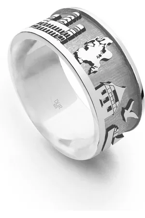 DUR Fingerring Schmuck: Ring "Göhren / Rügen" sandlos, matt, hell rhodiniert, R60 - Verkäufer: Strandsandschmuck