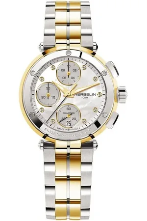 Michel Herbelin Schweizer Uhr Damenarmbanduhr Newport Chrono 35688BT89 Edelstahl, (1-tlg) - Verkäufer: Juwelier-Bacak