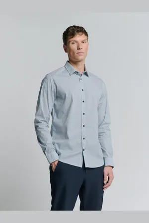 No Excess Langarmhemd Stretchhemd mit Print Shirt Stretch Allover Printed