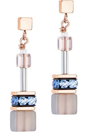 COEUR DE LION Paar Ohrstecker Schmuck Edelstahl GeoCUBE® Iconic Precious Würfelkette, 4905/21, Made in Germany - mit Swarovski® Kristall, Strassstein, Schmuckstein