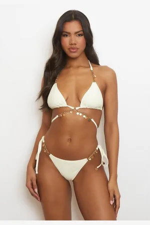 Moda Minx Bikini-Hose Valentina mit seitlicher Bindung und funkelnden Anhängern