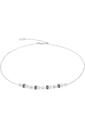 COEUR DE LION Collier Edelstahl GeoCUBE® Mini Cubes & Chain Würfelkette, 5076/10, Made in Germany - mit Swarovski® Kristall, Strassstein, Schmuckstein