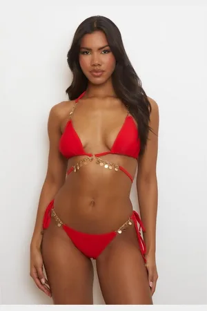 Moda Minx Bikini-Hose Valentina mit seitlicher Bindung und funkelnden Anhängern