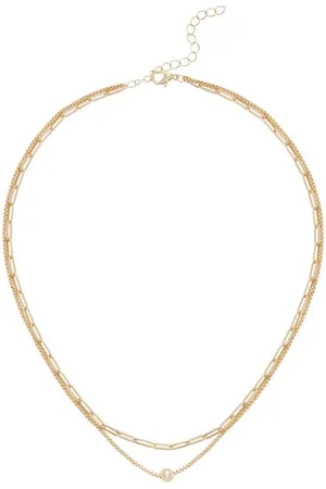 Lascana Kette mit Anhänger, Halskette in Layer Optik, doppelte Kette, Collier mit Kugel