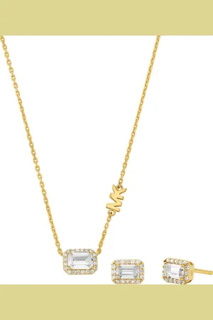 Michael Kors Ohrring und Ketten Set Schmuck Mulitpack Silber 925 Premium Kors Brilliance, MKC1759, MKC1760 (Set, 3-tlg), mit Zirkonia (synth)