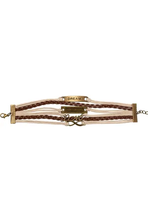 Firetti Armband Schmuck Messing Leder DREAM believe Love Infinity Unendlichkeit, Made in Germany