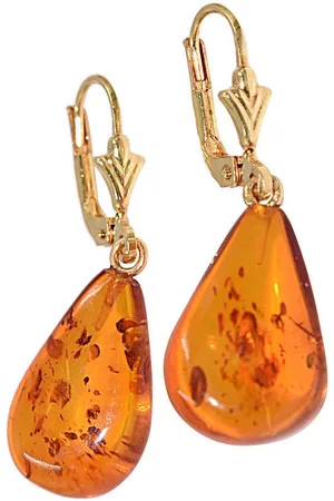 Firetti Paar Ohrhänger Schmuck Geschenk Silber 925 Ohrschmuck Ohrringe Tropfen, Made in Germany - mit Bernstein