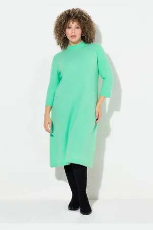 Ulla Popken Midikleid Strickkleid A-Linie Stehkragen 3/4-Arm - Verkäufer: Popken Fashion Group