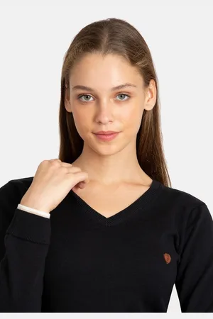 Jacey Quinn Sweatshirt V-Neck With Arm Patch - Verkäufer: SEBA