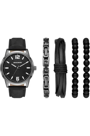 Skechers Quarzuhr SR9043, (Set, 5-tlg., mit 4 Schmuckarmbändern), Armbanduhr, Herrenuhr, analog, Leuchtindizes, Geschenkidee