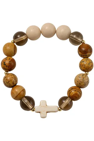 Firetti Armband Schmuck Geschenk Kupfer Armschmuck Armkette Edelstein, Made in Germany - mit Jaspis, Achat, Glasstein, Türkis