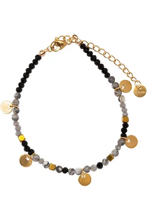Firetti Armband Schmuck Geschenk Edelstahl Armschmuck Armkette Edelstein Plättchen, Made in Germany - mit Labradorit oder Achat