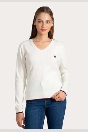Jacey Quinn Sweatshirt V-Neck With Arm Patch - Verkäufer: SEBA