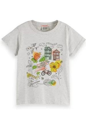 Scotch&Soda T-Shirt T-Shirt Light Grey mit Natur-Print Regular Fit - Verkäufer: coolkids-store
