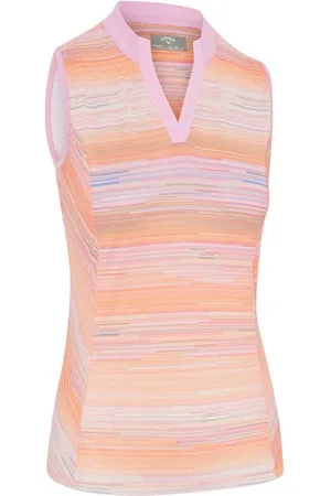 Callaway Poloshirt Golf Polo Striped Sleeveless Papaya Damen S - Verkäufer: Svens Golfshop GmbH