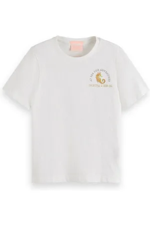Scotch&Soda T-Shirt T-Shirt Offwhite mit Seepferdchenmotiv und Rückenprint - Verkäufer: coolkids-store