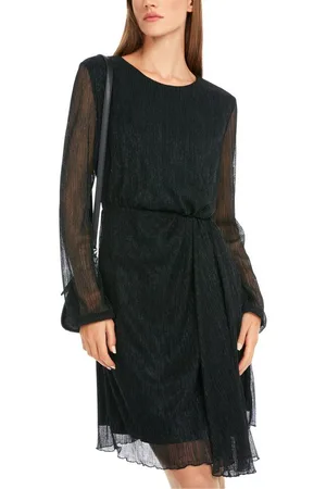 Marc Cain Midikleid "Dew Drop" Party Premium Damenmode Kleid aus Metallic-Jersey
