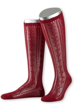 LUSANA Trachtensocken Trachtenstrümpfe Damen - L370 - bordeaux, schwarz, weiß - Verkäufer: Alpenwahnsinn Tracht & Lifestyle