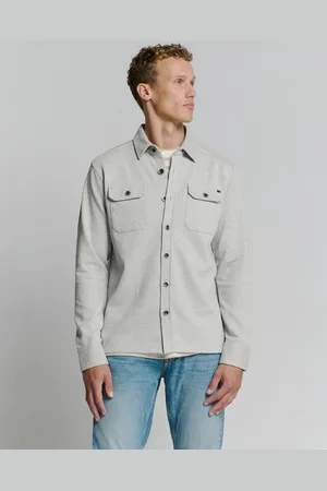 No Excess Langarmhemd Sweat Overshirt mit Knopfverschluss