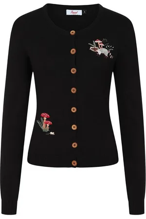 Banned Retro Strickjacke Woodland Mushrooms Cardigan Vintage Waschbär Retro 50er - Verkäufer: Schompi Trading e.K.