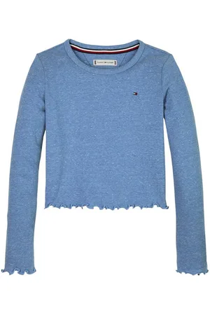 Tommy Hilfiger Langarmshirt SLUB KNIT TOP LS mit gewelltem Saum