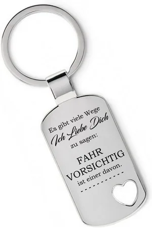 Lieblingsmensch Schlüsselanhänger Es gibt viele Wege ich Liebe Dich zu sagen: Fahr vorsichtig (Schlüsselanhänger mit Gravur, inklusive Schlüsselring), Robuste und filigrane Lasergravur - Verkäufer: