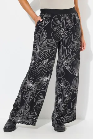 Ulla Popken Schlupfhose Hose Blüten weites Bein Elastikbund - Verkäufer: Popken Fashion Group