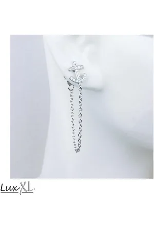 etNox Paar Ohrstecker Anker Ohrstecker mit Kette und Zirkonia: LuxXL Ohrringe Silber 925 - Verkäufer: Order & Smile