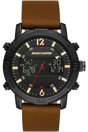 Skechers Chronograph REDLANDS SR5153, Quarzuhr, Armbanduhr, Herrenuhr, Lederarmband, digital, Stoppfunktion