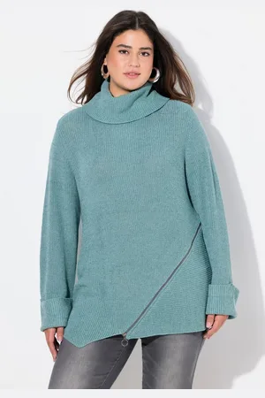 Ulla Popken Strickpullover Pullover Rollkragen Reißverschluss Langarm - Verkäufer: Popken Fashion Group