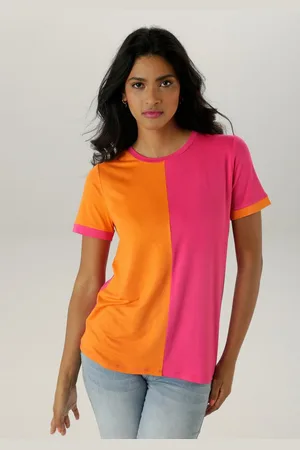 Aniston T-Shirt mit trend- und farbstarken Colorblock - NEUE KOLLEKTION