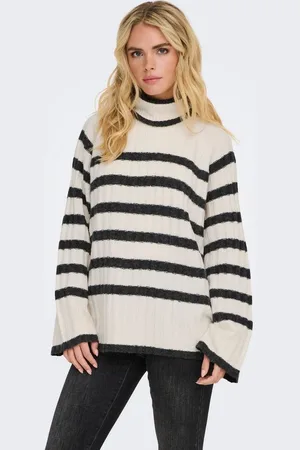 JACQUELINE DE YONG Strickpullover Pullover Knit it Rollkragen Langarm Lang JDYMILEY L/S LONG STRIPE PULLOV KNT NOOS - Verkäufer: ARIZONAS