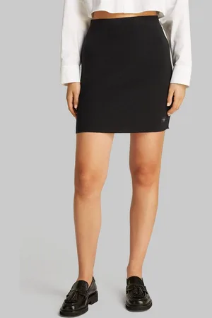 Calvin Klein Minirock WOVEN LABEL SWEATER SKIRT aus Rippware
