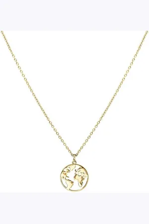 Purelei Kette mit Anhänger Schmuck Geschenk Worldmap, mit Welt-Motiv, Necklace-WorldMap