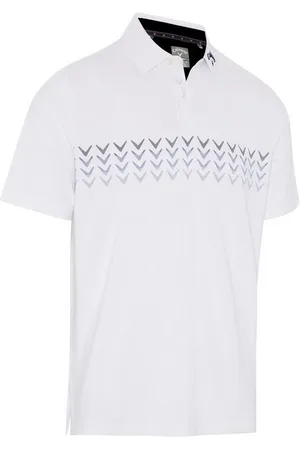 Callaway Poloshirt Golf Polo Chevron Block Print Weiß Herren M - Verkäufer: Svens Golfshop GmbH