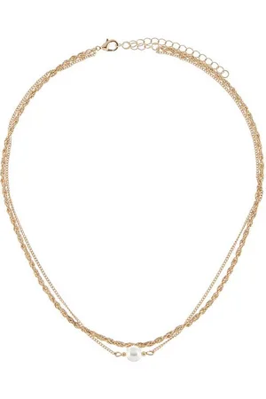 Lascana Edelstahlkette, in Layer Optik mit Perle, doppelte Kette
