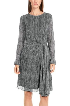 Marc Cain Midikleid "Dew Drop" Party Premium Damenmode Kleid aus Metallic-Jersey