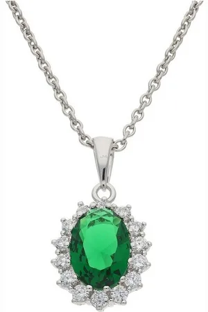 JuwelmaLux Kettenanhänger Anhänger 925/000 Sterling Silber mit Zirkonia Grün JL10-02- (1-tlg), Schmuckanhänger - Verkäufer: Juwelier-Bacak